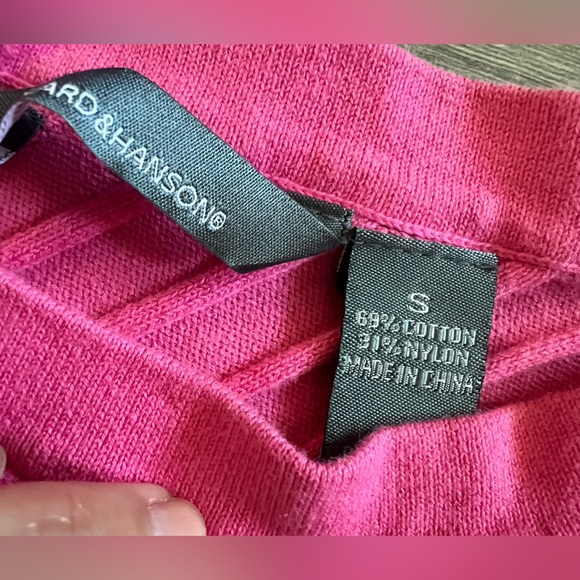 Hillard & Hanson Pink Knit V-Neck Ribbed Sleeveless Top. Size S - Picture 3 of 6